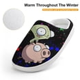 thumbnail image 4 of Invader Zim Pig Cartoon Kid's Cotton Slippers Winter Warm Soft Plush Slippers with Rubber Sole Non-Slip Indoor Outdoor Slip on Shoes Fluffy House Slippers For Boys Girls Teen, 4 of 8