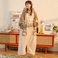 thumbnail image 4 of Kigurumis-Pijama grueso de invierno para mujer, ropa de dormir con capucha, bonito Oso de dibujos animados de Anime, mono de una pieza para adulto, ropa de noche de Navidad, 4 of 4
