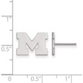 thumbnail image 2 of Sterling Silver Rh-Plated Logoart Michigan (Univ Of) Xs Post Earrings (10 X 14) Made In United States ss008um, 2 of 5