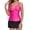 Neon Rose+Black, variant on RELLECIGA Women's V Neck Ruched Tankini Swimsuit With Skirt Two Piece Bathing Suits