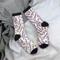thumbnail image 5 of Vsdgher Lavender Flowers Crew Socks for Men & Women, Breathable Casual Athletic Ankle Socks, 5 of 6