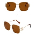 thumbnail image 3 of Only Moment Womens Sunglasses Polarized Plastic Trendy Rectangle Womens Mens Shades Sun Glasses Orange One Size, 3 of 6