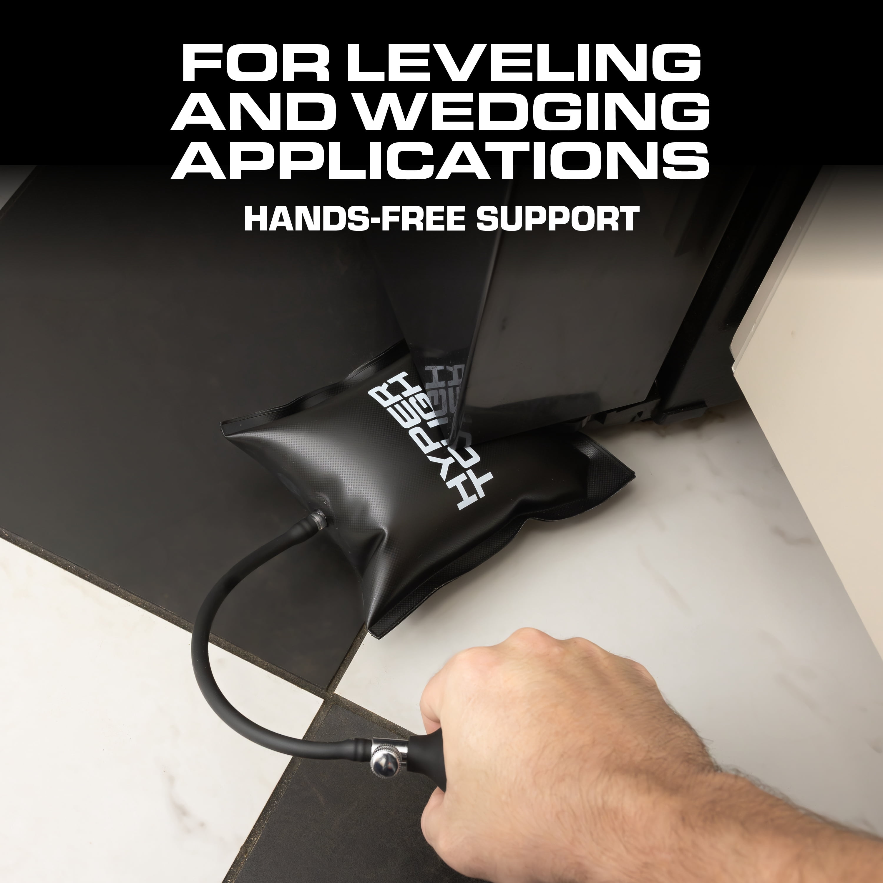 Hyper Tough Air Pump Level for Precise Leveling & Alignment in Heavy-Duty Applications, Black