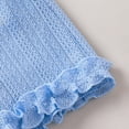 thumbnail image 6 of OYXSER Baby Girl Summer Clothes 4T 5T Cute Ruffle Flutter Sleeves Short Sleeve T-Shirts Shorts Clothing Set 2pcs Cute Short Set, Blue 4-5T, 6 of 9