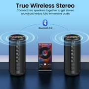 Xinwld Portable Bluetooth Speaker, Bluetooth 5.4 Wireless Speaker with 20W HD Stereo Sound, 20H, IP7, LED Lights, TWS Pairing, Built-in Mic, for Gift
