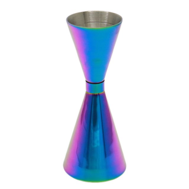 Dispositivo de medición de vino de acero inoxidable, vaso medidor de 100 ml con forma de cono y anillo dorado, con escala