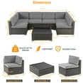 thumbnail image 3 of CHYVARY 7 Pcs Outdoor Sectional Sofa Conversation Sets,Patio PE Wicker Rattan Woven,Washable Sponge Cushions with Tea Table,Brown&Gray, 3 of 9