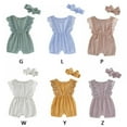 thumbnail image 6 of Summer Newborn Kid Girls Butterfly sleeve Lace Romper + Headband Set Infant Outfits Clothes Toddler Princess Clothing Sunsuit Green XL, 6 of 6
