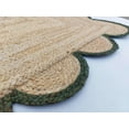 thumbnail image 2 of 2.6x8 Ft Green Border Premium Scalloped Jute Rug – Handcrafted Natural Braided Carpet for Living Room, Bedroom, Entryway, Boho Home Decor, 2 of 5