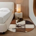 thumbnail image 2 of Round Rugs 3Ft, Brown Round Area Rug Washable Indoor Throw Carpet, Vintage Art Plaid Farmhouse Checkered Small Non Slip Circle Rug for Bedroom Living Room Home Decor Aesthetic, 2 of 8