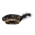 thumbnail image 2 of Sombrero de rey medieval con plumas, sombrero de copa tipo muffin para eventos y representaciones teatrales. Negro, 2 of 9