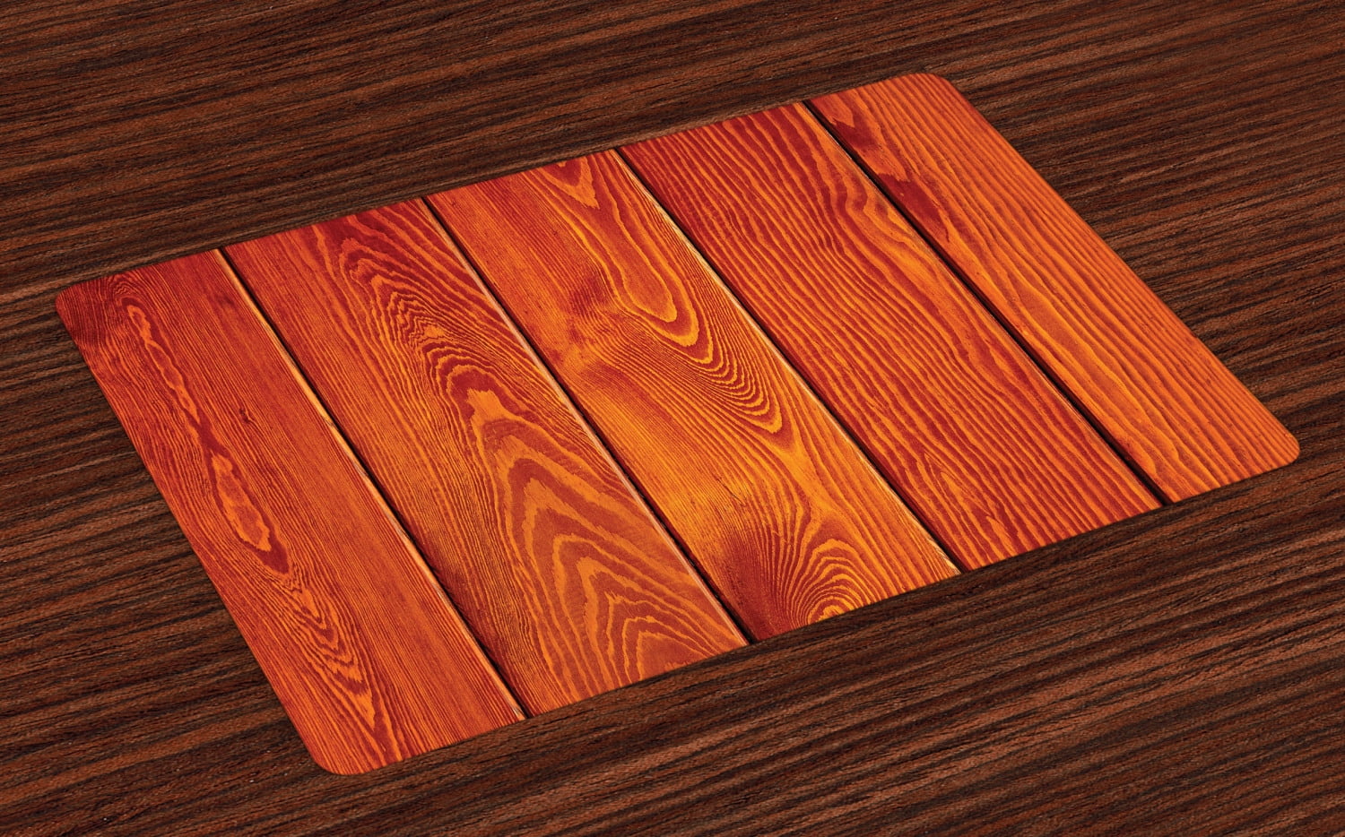 Orange Placemats Set of 4 Wooden Rustic Texture Image with