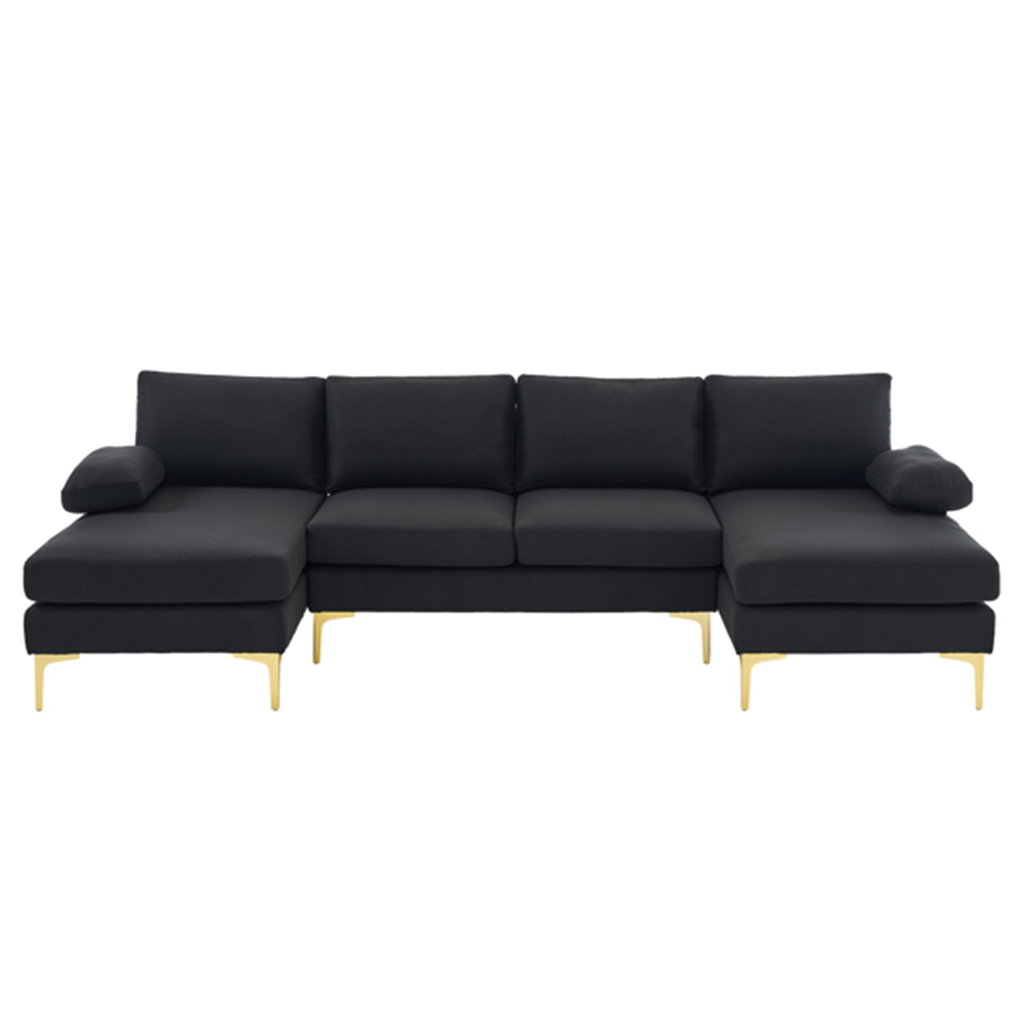 YYAo Reversible Modular Sectional Sofa Bed, Couch with Large Chaise U-Shape Modular for Small Space Apartment, Living Room, Black YYAo Reversible Modular Sectional Sofa Bed, Couch with Large Chaise U-Shape Modular for Small Space Apartment, Living Room, Black