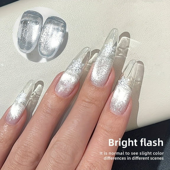 XEIJAYI 15ml Holographic Magnetic Cat Eye Gel Polish - Reflective Shimmer Nail Art With Alcohol-Free/LED Soak-Off Gel For Salon & DIY, Japanese-Korean Style Nail Designs, Nail Care, DIY Nail Design