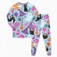 thumbnail image 6 of TOWED22 Kids Halloween Skeleton Pajamas Cotton Pumpkin Ghost Print Sleepwear Toddler Girls Boys Skull Halloween Pjs Sets(Sky Blue,2-3 Y), 6 of 9
