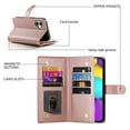 thumbnail image 5 of ELEHOLD for iPhone 16 Plus Flip Case, Wallet Zipper Magnetic Buckle Kickstand Wrist Strap Multifunctional Card Slots Wallet Business Case with Crossbody and Wrist Strap,Pink, 5 of 8