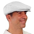 thumbnail image 4 of Flat Newsboy Traditional Golf Cap: 'Par 3' - Youth - Solid - White - Microfiber, 4 of 4