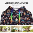 thumbnail image 6 of KLL Colorful Mushrooms in Doodle Style for Womens Pullover Hoodie with Pocket Hooded Long Sleeve Shirts Sweatshirt for Women-Small, 6 of 7
