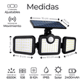 thumbnail image 2 of Lampara Solar Con 3 Cabezales Sensor De Movimiento 108 Leds, 2 of 5