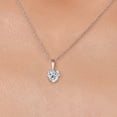 thumbnail image 3 of Gem Stone King 14K White Gold Lab Grown Diamond Pendant Necklace for Women | 0.44 Cttw | Gemstone April Birthstone | Heart Shape 5MM | DEF Color | VVS-VS Clarity | With 18 inch Chain, 3 of 6