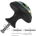 thumbnail image 3 of Green Tropical Leaves Pattern 35MM Round Glass Cabinet Knobs, Kitchen Knobs for Drawer Dresser Cupboard Wardrobe Modern Pulls Handles Hardware, Set of 12, 3 of 6