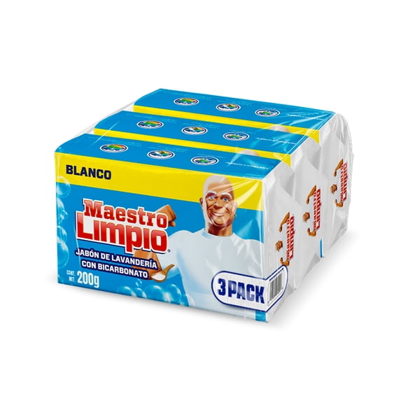 3Pack Jabón en barra de Lavandería Maestro Limpio 200 gr