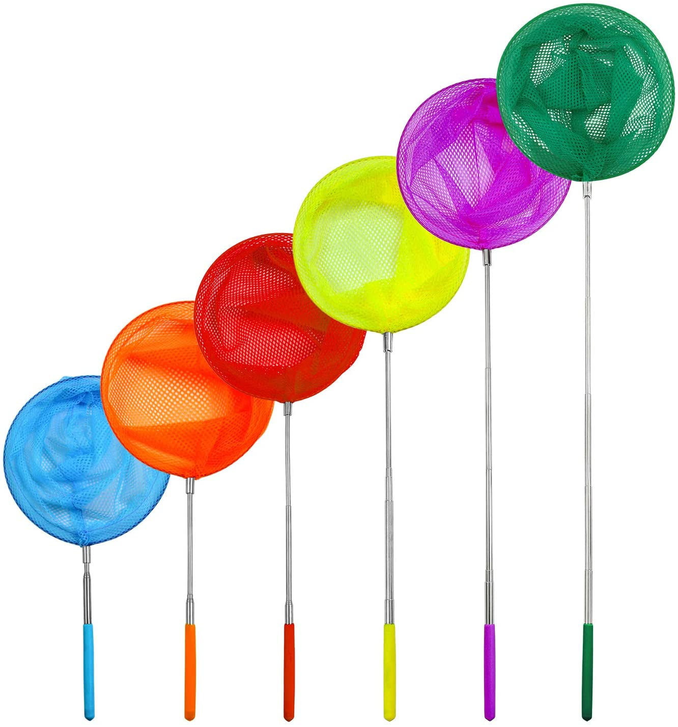 6 Pack Telescopic Bug Net Colorful Butterfly Nets Catching Insects