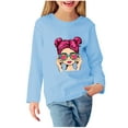 thumbnail image 2 of Fesfesfes Girls Sweatshirt Printed Sweatshirt Round Neck Pullover Girls Hoodie Kids Non Hooded Top Flower Tops, 2 of 6