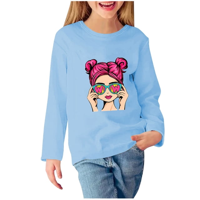 Birdeem Robe de Fille Fleurie Imprimée Col Rond Chandail pour Filles Chandail à Capuchon pour Enfants Haut Brodé Fleur