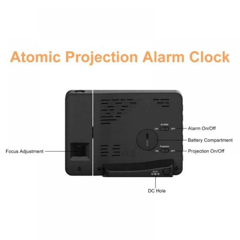 Smartro SC31 Projection Alarm Clock Digital Clock with Indoor Thermometer Hygrometer, USB Charger, Dual Alarm Clocks for Bedroom