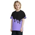 thumbnail image 3 of piuwrlz Short Shirts Sleeve Kids Girls T-Shirts Tops Printed Round Neck T Shirt Top Purple Size 4 Years, 3 of 5