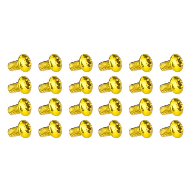 ZLight 12PCS Bicycle Disc Brake Rotor Torx Bolts T25 M5x10mm Bike Alloy Steel Disc Brake Rotor Fixing Screws For Mountain Bike Glod 2Set