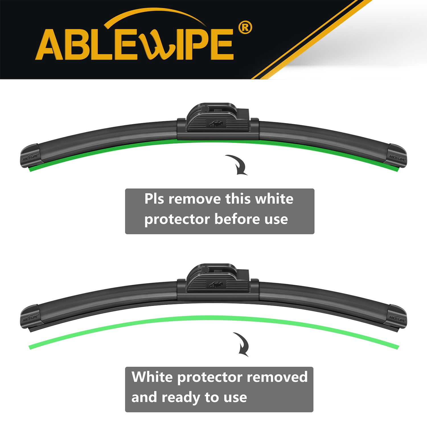 ABLEWIPE Windshield Wiper Blades Replacement for Nissan Rogue Select 2014-2015, Quality Front Rear Wiper Blade with Rear Arm, 26"+14"+12"+11.6" (Set of 4),Y07W9J1W