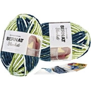 Bernat Blanket Yarn - Big Ball 10.5 oz - Oceanside 2 Pack with Pattern Cards in Color
