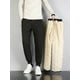 thumbnail image 1 of Pantalones de algodón de lana de cordero de invierno para hombre, ropa exterior de invierno extra grande, pantalones casuales rectos, holgados y cálidos con tobillos atados, 1 of 4