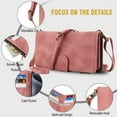thumbnail image 5 of Dteck Zipper Wallet Crossbody Bag Case for Samsung Galaxy S20 FE,Luxuy Leather RFID Blocking Case Large Wallet Capacity Card Slots Cash Pocket Flip Kickstand Cover with Wrist/Shoulder Strap,Rosegold, 5 of 9