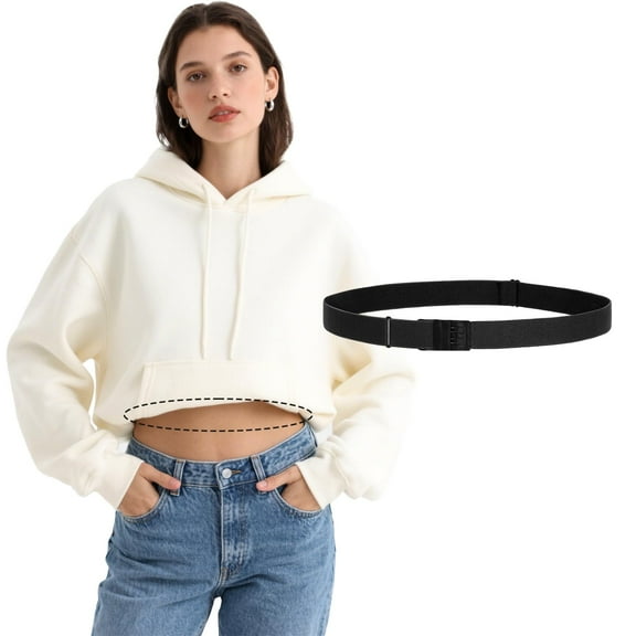WHIPPY Women's Crop Top Tuck Stretch Waist Band Belt Adjustable Elastic Belts for Tucking Sweaters Shirts