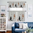 thumbnail image 2 of 3 Pieces Kitchen Curtain Valance and Tiers Set, Japanese Cute Cat Kitchen Curtains Set Window Curtain Valances, Harmony Cartoon Kitty Butterfly Rod Pocket Bedroom Cafe Curtain 24 Inch Length, 2 of 9