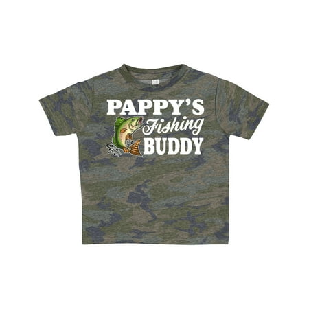 

Inktastic Pappy s Fishing Buddy with White Text Gift Toddler Boy Girl T-Shirt