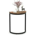 thumbnail image 4 of Half Round, Modern Side Table End Table Slim C-shaped Table Brown 1PC, 4 of 5