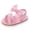Pink, variant on WUANDIXFA Baby Girls Summer Sandals with Flower Soft Sole Toddler First Walker Crib Dress Shoes (Pink, 4)