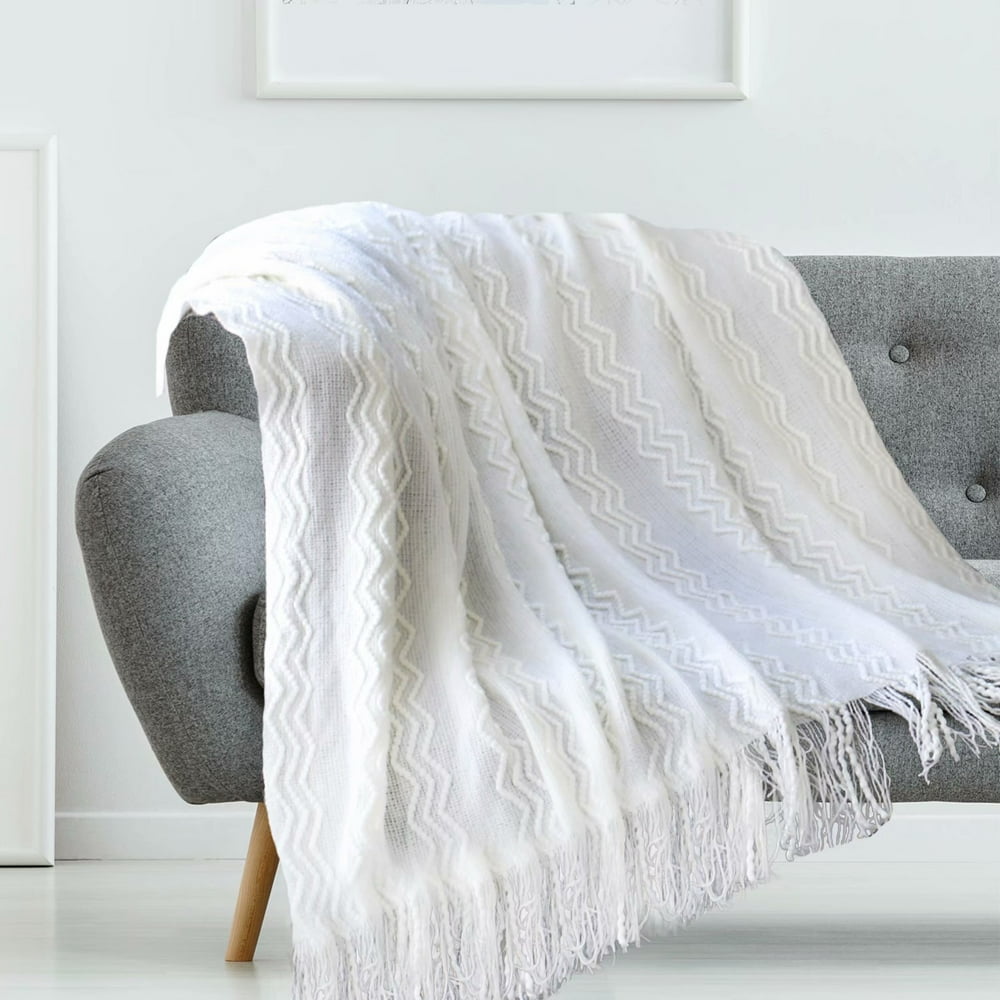 Ultra Soft Tassel Throw Blanket,Arcylic 50x60 inch,Fringe Warm Cozy