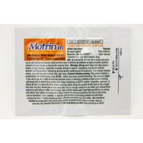 Motrin IB Ibuprofen Pian Reliever/ Pain Reducer 50 Packets/Box