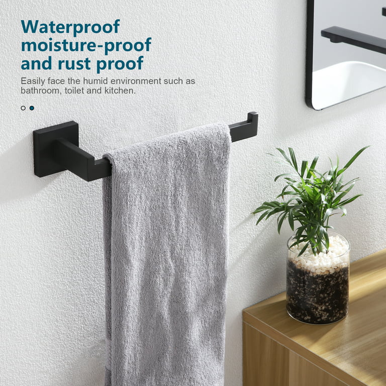 Hand Bathroom Black B3003BK Towel Stylish Towel Wall Kitchen Mount Rods Stainless Ring Steel Racks Hardware KOKOSIRI Towel Rails