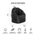 thumbnail image 3 of Big Joe Joey Bean Bag Chair for Kids/Teens, 2.5 ft Smartmax Lounge Chair, Easy-Clean & Lightweight, Black, 3 of 8