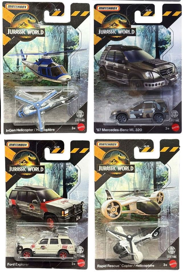 Matchbox Jurassic World Die-Cast Vehicle Collection, Set of 17, Ages 3+ JGL59-979C