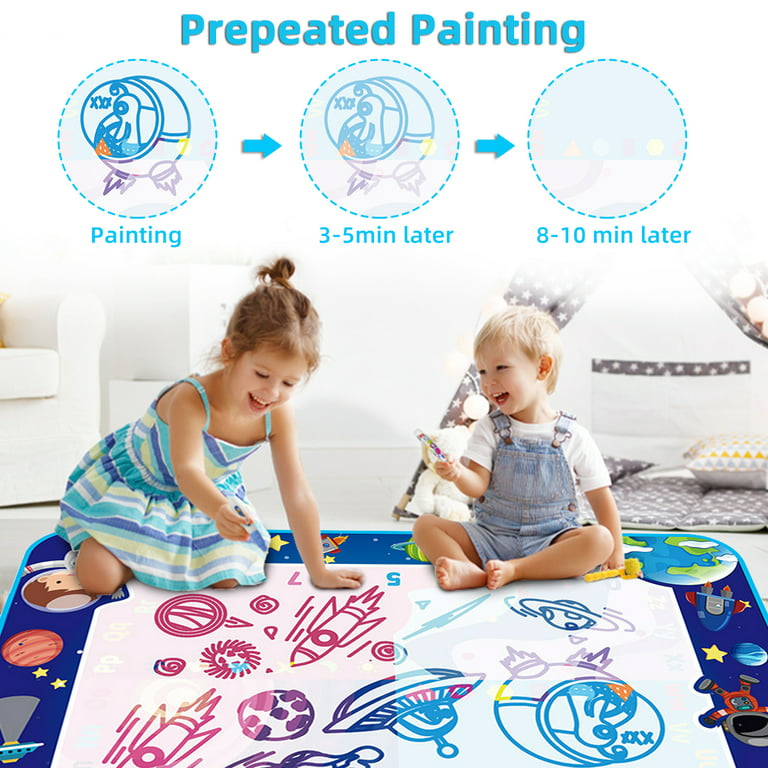 Aqua Drawing Magic Mat, Water Painting Doodle Mat with 3 Magic Pens  Developmental Educational Toys for Toddlers Kids,60 X 40 Painting Writing  Board