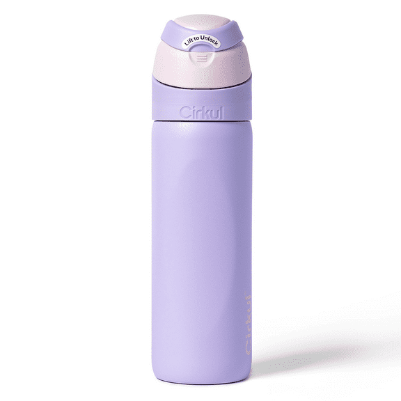 Cirkul 26oz StrawSip Flip Water Bottle, Stainless Steel, Double Wall Insulated, Daydream (Lilac)
