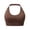Brown, variant on Women's Backless Halter Sports Bra, Adjustable Neck Strap, Longline Wireless Nylon Yoga Bralette (White,2XL)