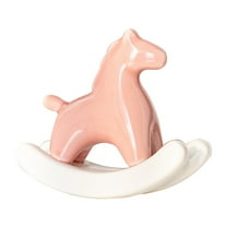 Ceramic Rocking Horse Statue for Home, Modern Art Sculpture for Table Shelf Decor, Aesthetic Figurine Desktop Ornament,B